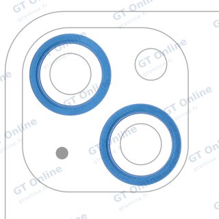 Anneau de contour de caméra arrière pour Apple iPhone 13 / 13 Mini (bleu, lot de 2)