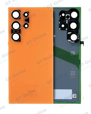 Vitre arrière pour Samsung Galaxy S24 Ultra (pack service origine, orange titane)