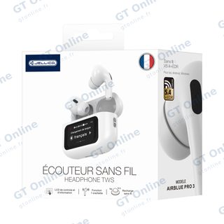 Écouteurs sans fil Bluetooth JELLICO AirBlue Pro 3 avec écran tactile — blanc