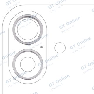 Anneau de contour de caméra arrière pour Apple iPhone 16 / 16 Plus (lot de 2, blanc, lot de 10)