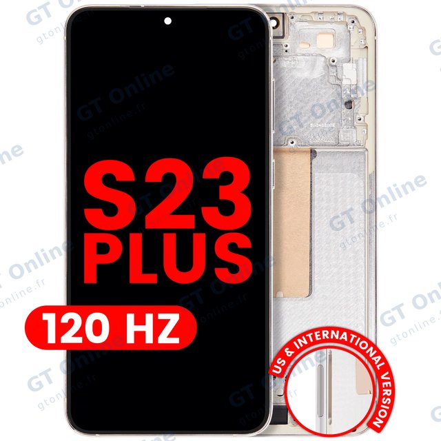 Écran OLED avec châssis pour Samsung Galaxy S23 Plus (version US & internationale, compatible premium, 120 Hz, Cream)