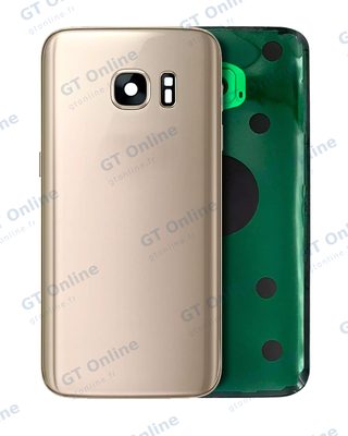 Vitre arrière pour Samsung Galaxy S7 (pack service origine, or platine)
