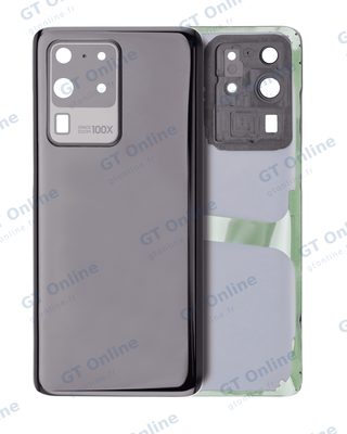 Vitre arrière pour Samsung Galaxy S20 Ultra 5G (sans logo, compatible premium, Cosmic Black)