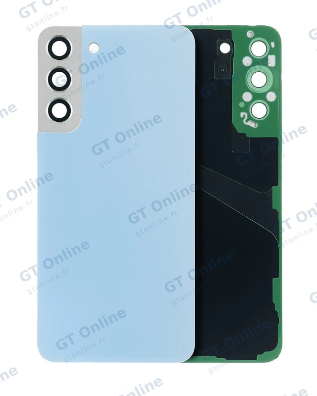 Vitre arrière pour Samsung Galaxy S22 Plus 5G (sans logo, compatible premium, bleu ciel)