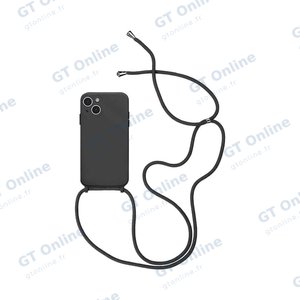Coque Silicone avec Cordon Apple iPhone 14 Plus (08) Noir