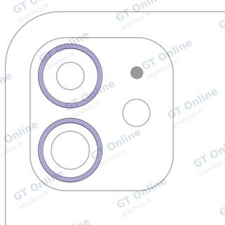 Anneau de contour de caméra arrière pour Apple iPhone 11 / 12 / 12 Mini (lot de 2, violet)