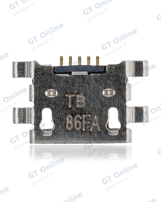 Connecteur de charge à souder — format Micro B, 5 broches, 4 points de fixation (C088)