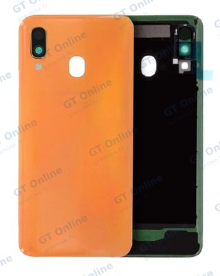 Vitre arrière pour Samsung Galaxy A40 (A405 / 2019) (pack service origine, orange)