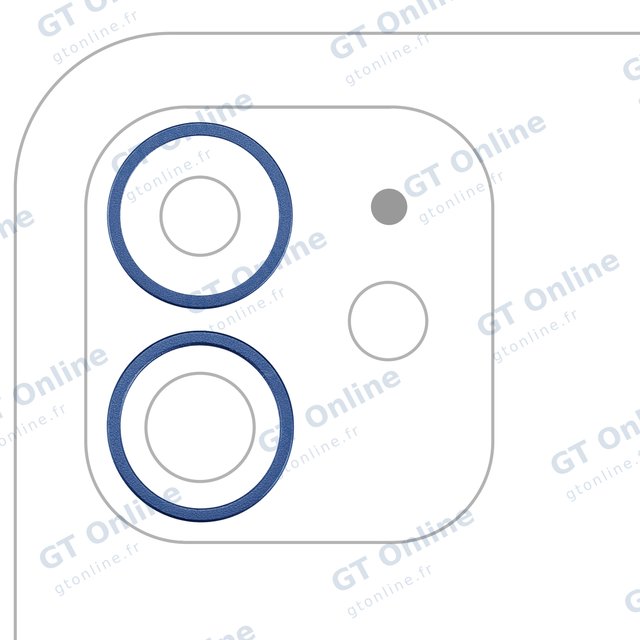 Anneau de contour de caméra arrière pour Apple iPhone 12 / 12 Mini (lot de 2, bleu)