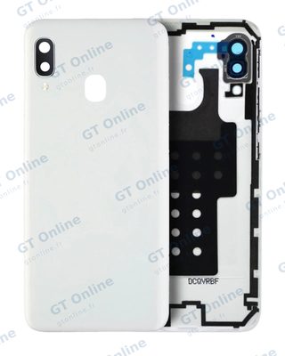 Vitre arrière pour Samsung Galaxy A20E (A202 / 2019) (pack service origine, blanc)