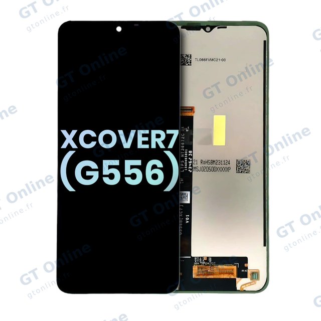 Écran OLED sans châssis pour Samsung Galaxy Xcover7 5G (G556) (pack service origine, noir)