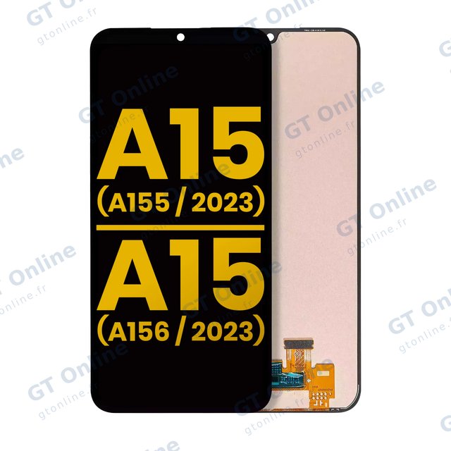 Écran OLED sans châssis pour Samsung Galaxy A15 4G (A155 / 2023) / A15 5G (A156 / 2023) (version US & internationale, reconditionné, toutes couleurs)
