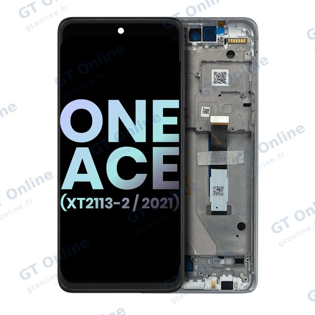 Écran LCD avec châssis pour Motorola One 5G Ace (XT2113-2 / 2021) (origine, Volcanic Gray)