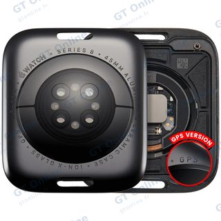 Vitre arrière pour Apple Watch Series 8 (45mm) (version GPS, Aluminum / Space Black)