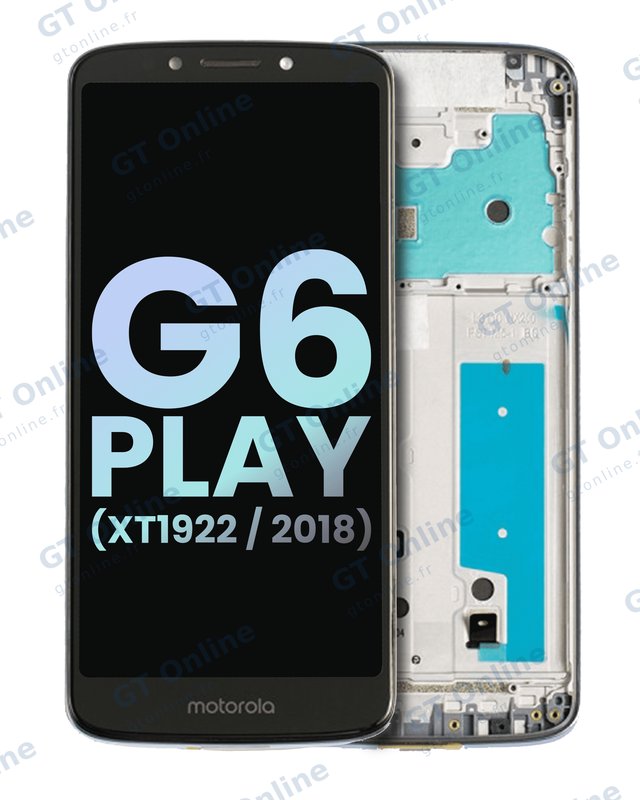 Écran LCD avec châssis pour Motorola Moto G6 Play (XT1922 / 2018) (origine, gris)