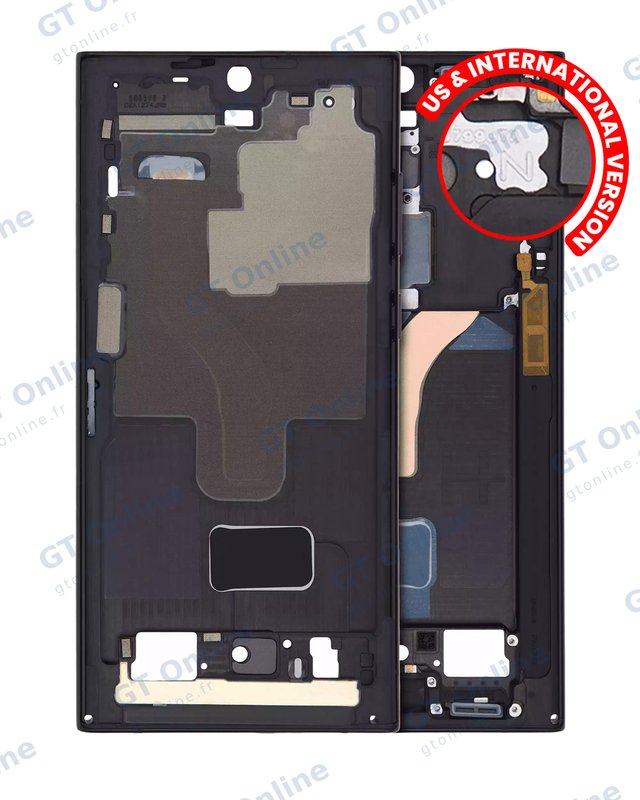 Châssis pour Samsung Galaxy S22 Ultra 5G (version US & internationale, noir fantôme)