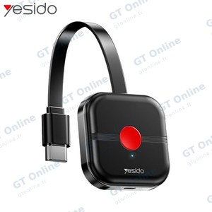 Récepteur d'Affichage Wifi Yesido TV10 5G 4K Dongle HDMI sans Fil Miracast pour Projecteur et TVHD Noir