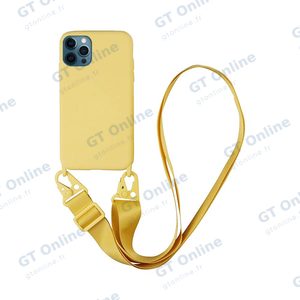 Coque Silicone avec Bandoulière Apple iPhone 12 Pro Max (#14) Jaune