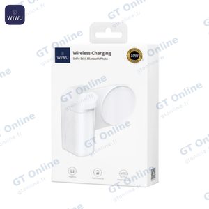 Batterie Externe Power Bank Sans Fil Magnétique Wiwu Wi-W016 4500mAh avec Bluetooth Blanc — vue 2