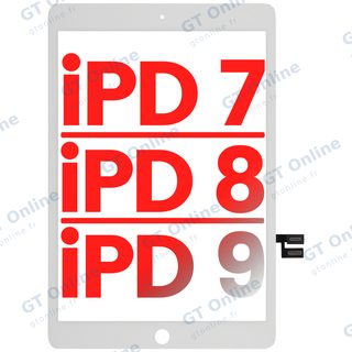 Vitre tactile pour Apple iPad 7 (2019) / iPad 8 (2020) / iPad 9 (2021) (compatible premium, blanc)