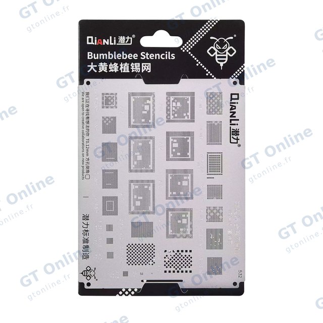 Pochoir de rebillage Qianli Bumblebee QS532 pour iPhone X à 15