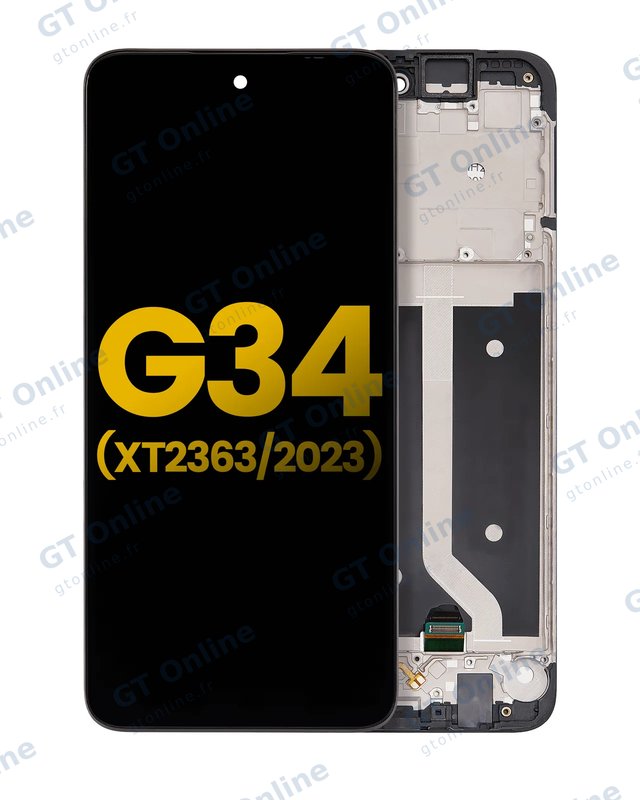 Écran LCD avec châssis pour Motorola Moto G34 (XT2363 / 2023) / G45 5G (XT2369 / 2024) (reconditionné, toutes couleurs)