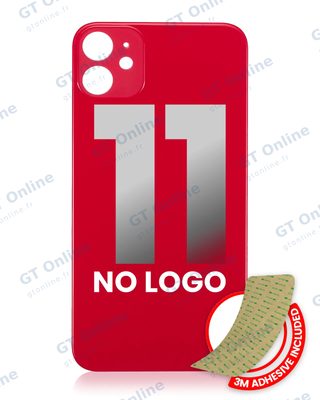Vitre arrière pour Apple iPhone 11 (No Logo / Large Camera Hole, rouge)