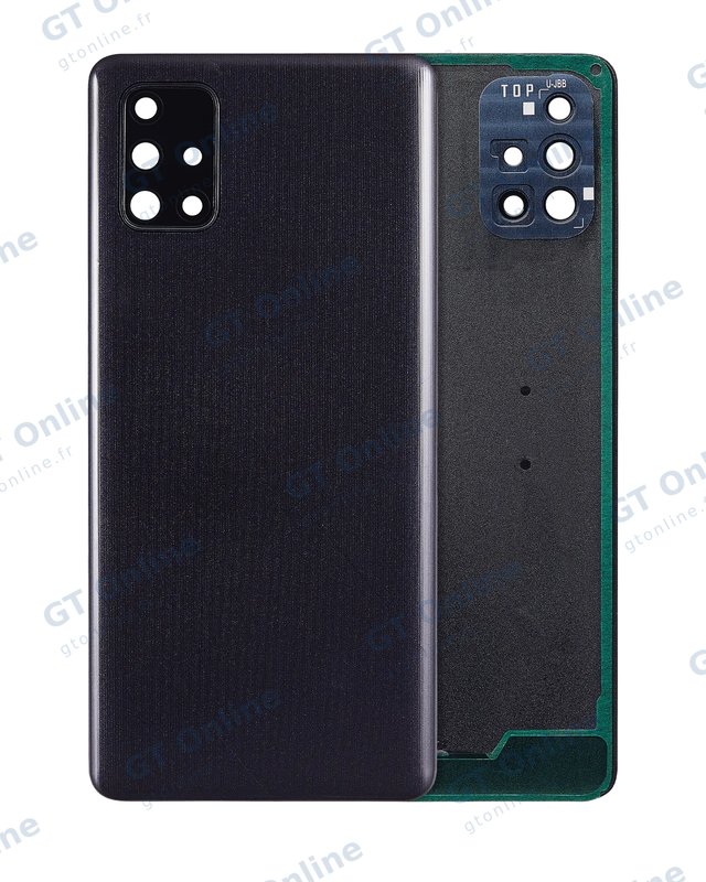 Vitre arrière pour Samsung Galaxy A71 (A715 / 2020) (compatible premium, Prism Crush Black)