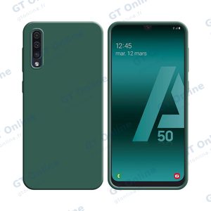 Coque Silicone Compatible pour Samsung Galaxy A30S A307/Galaxy A50 A505/Galaxy A50S A507 (#22) Vert Foncé