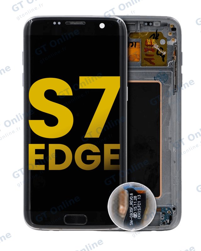Écran OLED avec châssis pour Samsung Galaxy S7 Edge (International / G935F) (reconditionné, Black Onyx)
