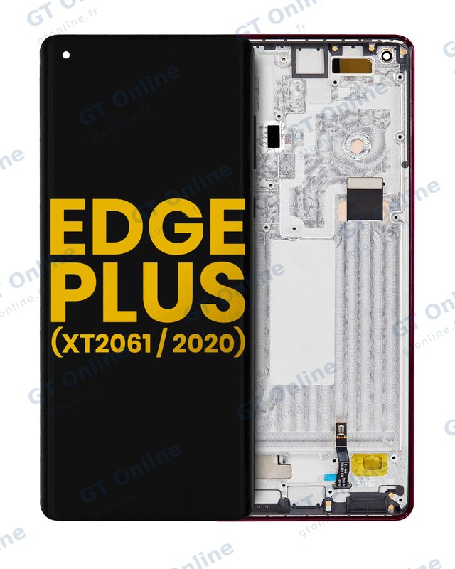 Écran OLED avec châssis pour Motorola Moto Edge Plus (XT2061 / 2020) (reconditionné, Smokey Sangria)