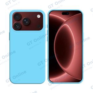 Coque Silicone Compatible pour Apple iPhone 17 Pro Max/iPhone 18 Pro Max #16 Bleu Ciel