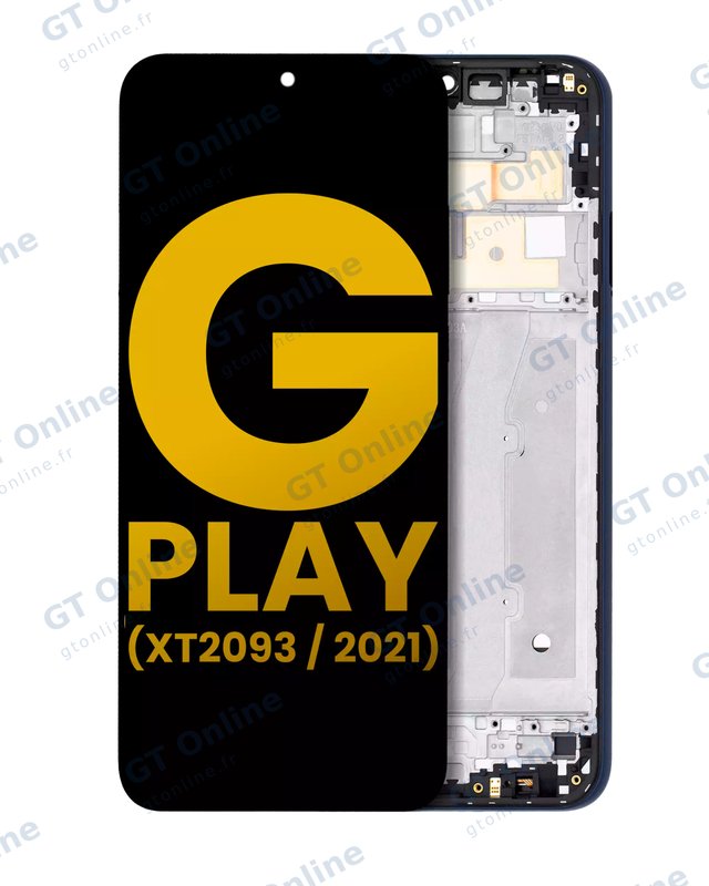 Écran LCD avec châssis pour Motorola Moto G Play (XT2093 / 2021) (reconditionné, Misty Blue)
