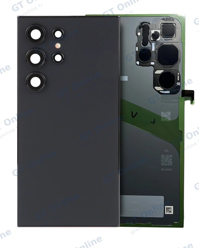 Vitre arrière pour Samsung Galaxy S24 Ultra (pack service origine, Titanium Black)