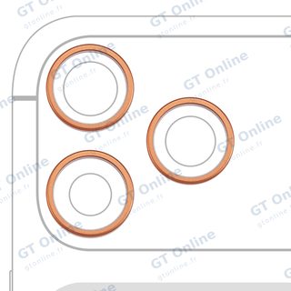 Anneau de contour de caméra arrière pour Apple iPhone 17 Pro / 17 Pro Max (orange cosmique, lot de 3)