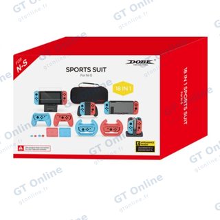 Kit d’accessoires 18 pièces pour Nintendo Switch (station de charge, film, housse, pochette) DOBE TNS-2165