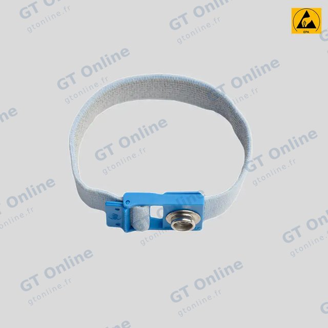 Bracelet antistatique ESD confort hypoallergénique avec bouton-pression de 10 mm