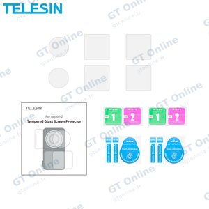 Verre Trempé Classique TELESIN OA-FLM-004 pour DJI Action 2 Dual-Screen Combo (4x Écran + 2x Lentille)