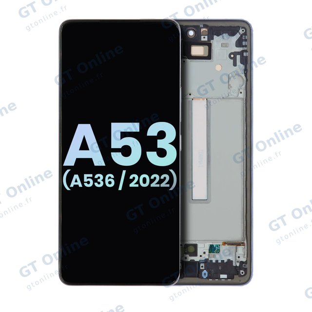 Écran OLED avec châssis pour Samsung Galaxy A53 5G (A536 / 2022) (pack service origine, noir)