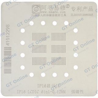 Pochoir de rebillage IC LCD 6-en-1 à aimantation forte Amaoe 0,12 mm pour iPhone 16