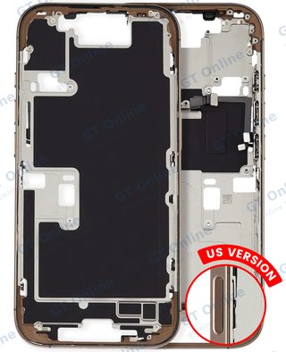 Châssis pour Apple iPhone 16 Pro (version US, origine d'occasion — grade A, Desert Titanium)