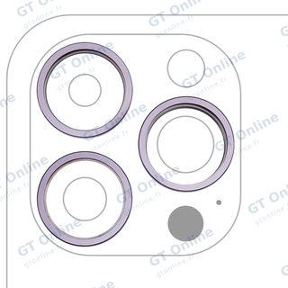 Anneau de contour de caméra arrière pour Apple iPhone 14 Pro / 14 Pro Max (violet foncé, lot de 3)