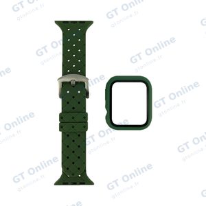 Protection Silicone pour Apple Watch 42mm avec Bracelet Boucle (6) Vert Militaire — vue 2