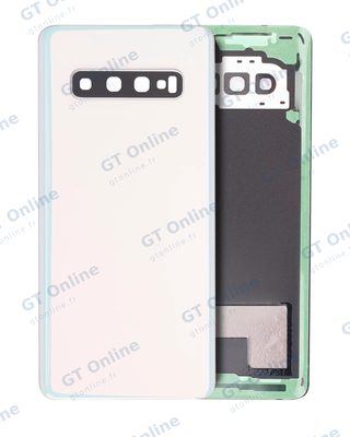 Vitre arrière pour Samsung Galaxy S10 (pack service origine, blanc Prism)