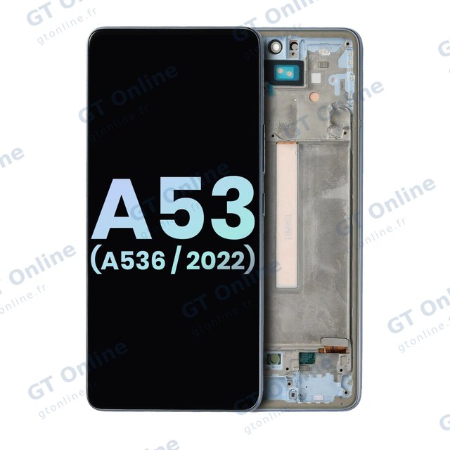 Écran OLED avec châssis pour Samsung Galaxy A53 5G (A536 / 2022) (pack service origine, bleu)