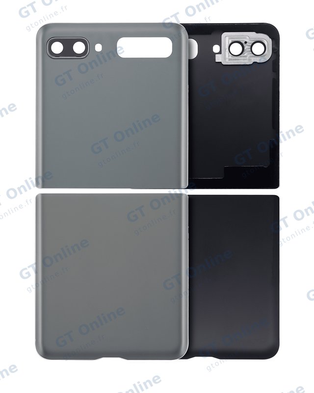 Vitres arrière haute et basse avec protection des objectifs pour Samsung Galaxy Z Flip 4G F700 / Z Flip 5G F707 (compatible, Mystic Gray)