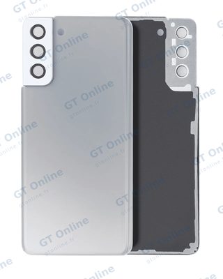 Vitre arrière pour Samsung Galaxy S21 Plus (sans logo, compatible premium, Phantom Silver)