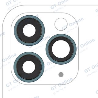 Lentille de caméra arrière avec support et anneau pour Apple iPhone 11 Pro / Pro Max (lot de 3, Real Sapphire, premium, vert)