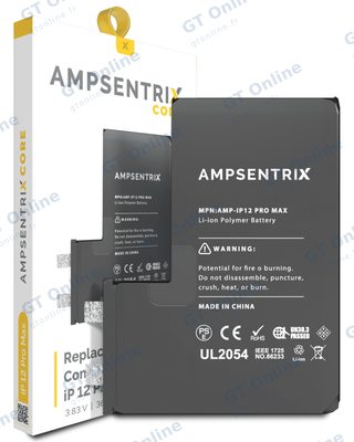 Cellule de batterie nue à souder pour Apple iPhone 12 Pro Max (soudure par points requise, AmpSentrix Core) — réf. 107082073365