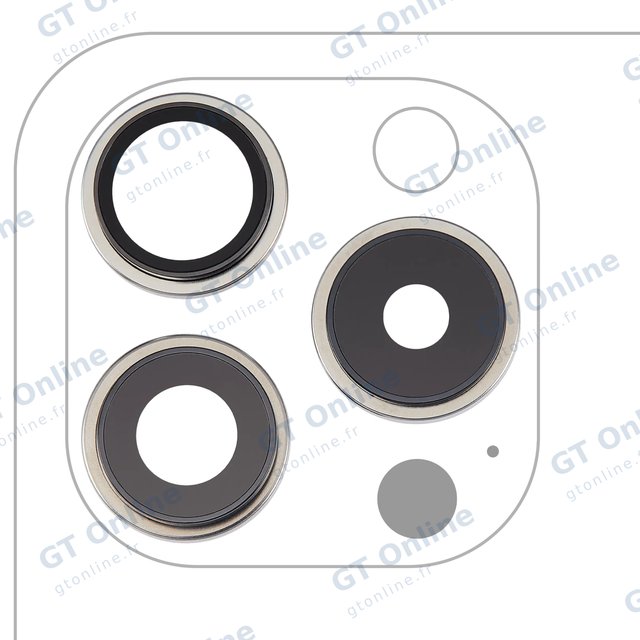 Lentille de caméra arrière avec support et anneau pour Apple iPhone 15 Pro (lot de 3, premium, White Titanium)